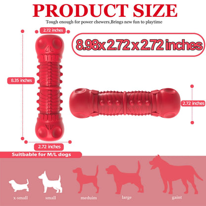 Extra Large Dog Squeaky Toys for Aggressive Chewers,Indestructible Dog Chew Toys for Large Medium Breed Dog, Durable Dog Toys, Tough Dogs Toys with Natural Rubber